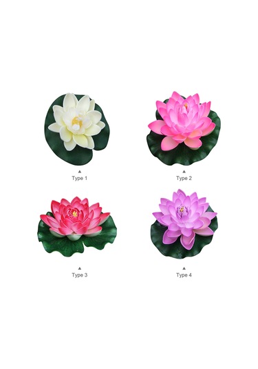 Symbee 18cm Eva Gerçekçi Sahte Lotus, Akvaryum Havuz Göl Dekorasyonu, Su Üstünde Kayar, Dayanıklı Ve Yeniden Kullanılabilir