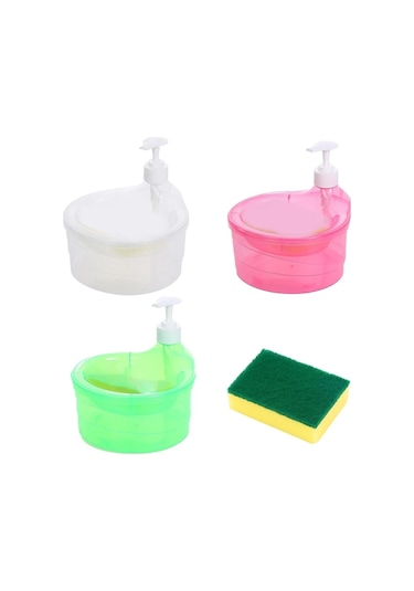 Sünger-otomatik Sıvı Sabunluklar Sabun Kutusu Sünger Mutfak Bulaşık Makinesi Manuel Pres Deterjan Kabı Organizatör Mutfak Aletleri