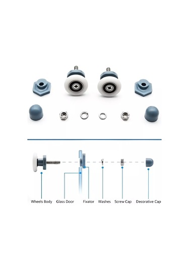 Matura Duş Kabini İçin 23 Mm Tekerlekler 218507005 Diğer