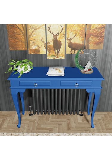 Roys Ahşap 100 Cm Mavi Çekmeceli Petek Üstü Yüksek Dresuar Ahşap