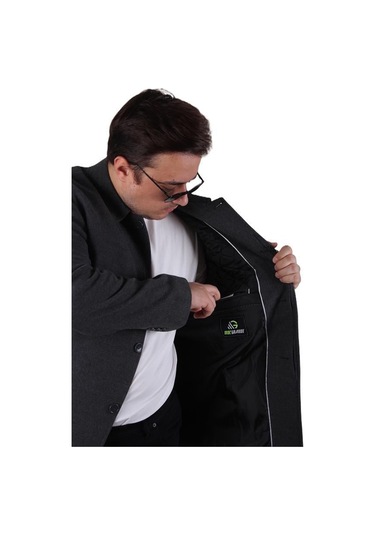 Starbattal Erkek Büyük Beden Kaşmir Kaban 103008 Fume Fume