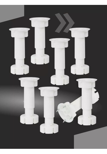 Centr Mebel'noj Furnitury Mobilya Desteği Plastik Ayarlanabilir 8 Adet 230870549 Beyaz