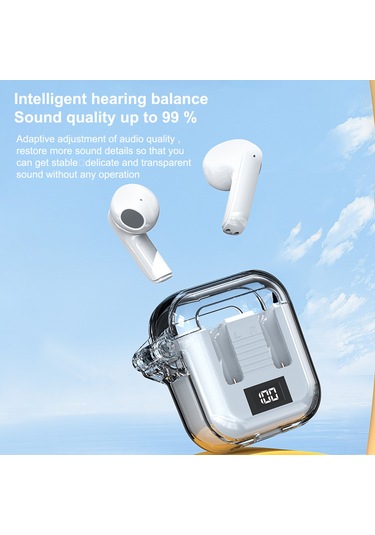 Jeemson Pink Tm90 Bluetooth 5.3 Kulak İçi Kulaklık, 13mm Hoparlör, 5 Saat Müzik Süresi, Enerji Verimli, Pil Göstergeli, Transparan Şarj Kutusu