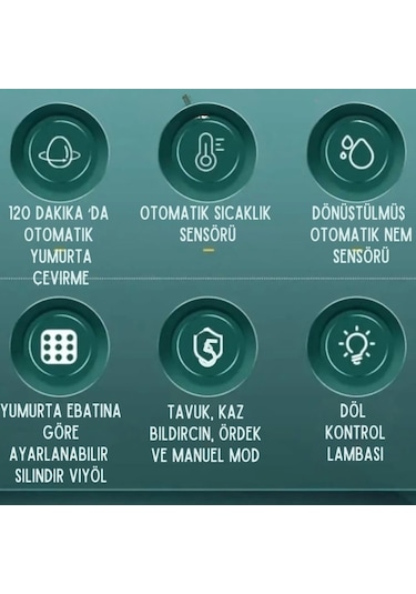 5 Otomatik Programlı 130 Tavuk Yumurta Kapasiteli Tam Otomatik Kuluçka Makinesi