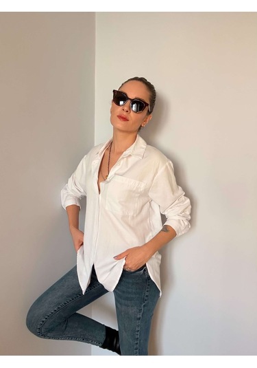 Ali Butik Ekru Basic Keten Gömlek Ekru