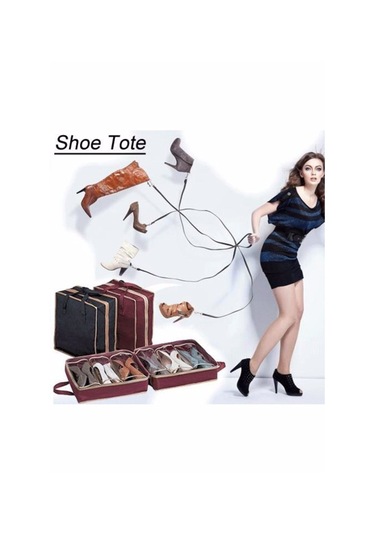 Fermuarlı 6 Bölmeli Ayakkabı Saklama Hurcu Çok Renkli