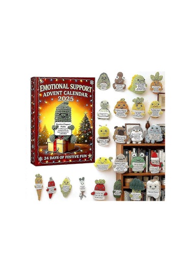 Duygusal Destek İçin 25-26 Advent Takvimi 2025. Ev Noel Dekorasyonu İçin Şenlikli 24 Günlük Noel Geri Sayım Oyuncağı.