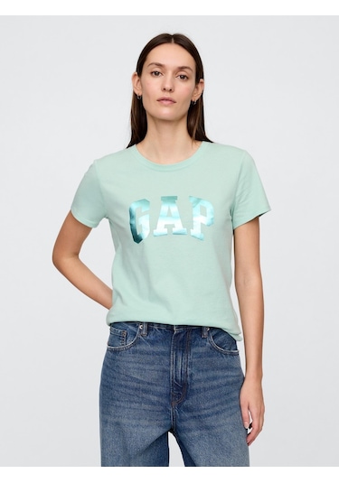 Gap 729555013 V-ss Logo Classic Tee Kadın Tişört Yeşil