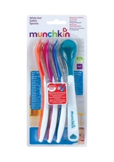 Munchkin 4+ Ay Isı Korumalı Bebek Kaşıkları Renkli 4 Adet Çok Renkli