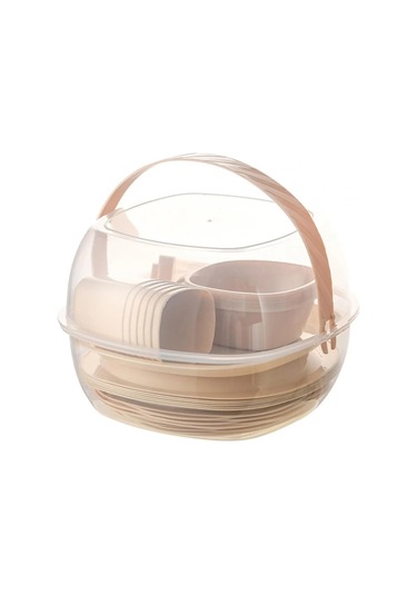 Tcherchi 48 Parça Dış Mekan Seti Plastik Sofra Seti Bej