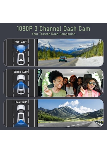 Dashanshop Bcuoz Hd 1080p Çift Lens Araç Kamerası 170 Gece Görüşü G-sensor Hareket Algılama