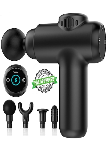 Hams103 Ekranlı Kablosuz Masaj Tabancası 6 Modlu Lcd Dokunmatik Siyah