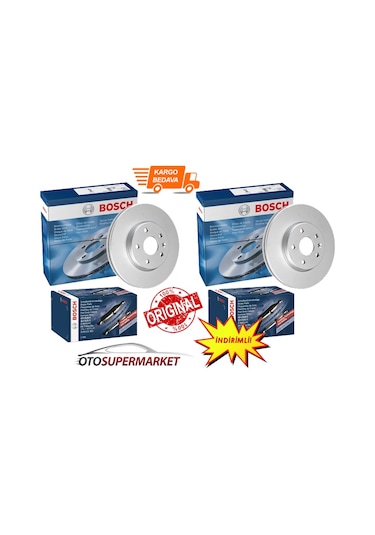 Toyota Uyumlu Auris Ön Arka Fren Disk ve Balata Seti 2013-2018 Bosch