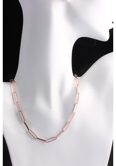 Omar Silver Unisex Ataç Model Gümüş Kolye 925 Ayar Rose Gümüş Zincir