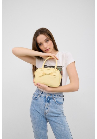 Shule Bags Perfect Kurdele Detaylı El Ve Çapraz Çanta Sarı Sarı