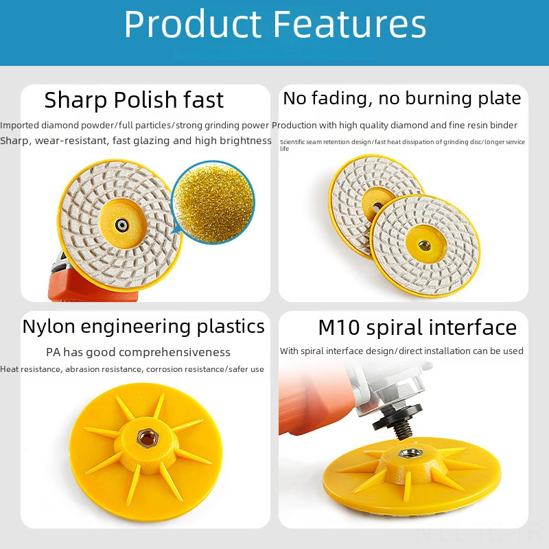 Skycity Cunxing Marka Diamond Kesici Disk: Seramik, Granit, Cam Kenar Tırnaklama, Taş Kesme, Kese Aleti - Hızlı Tak卡扣lı Köşe Fırçası Taşlama Diski