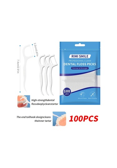 Willowhaven 4 Paket 200 Adet Rımı Smıle Pratik Diş İpi Çubuğu Yemek Sonrası Ağız Hijyeni