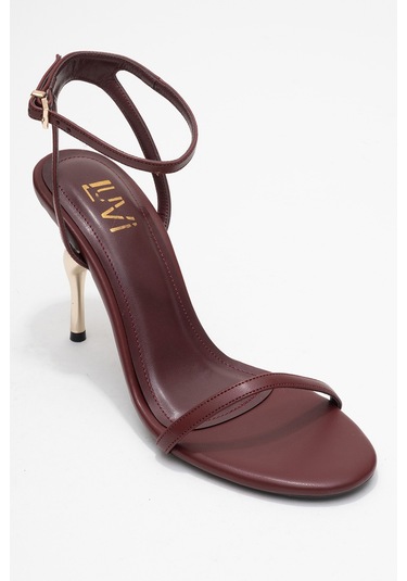 Jasmin Bordo Cilt Tek Bantlı Kadın Topuklu Ayakkabı Bordo