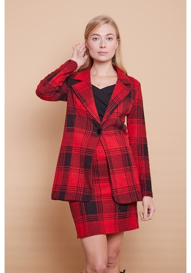 Kışlık Likralı Yünlü Kumaş Yüksek Bel Diz Üstü Kalem Etek-Bordo D