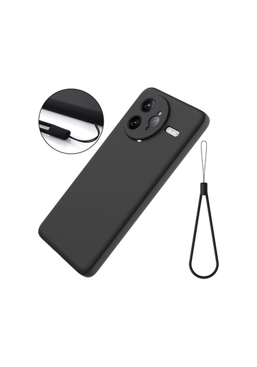 Xiaomi Poco F7 Ultra Katı Renk Sıvı Silikon Damlamaz Tam Kapsama Telefon Kılıfı Siyah