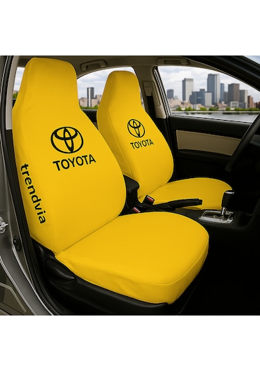 Toyota Uyumlu Ön Arka Koltuk Kılıfı Penye Servis Tipi Oto Koltuk Koruma Seti Sarı