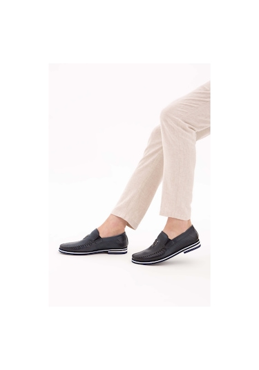 Tamer Tanca Erkek Hakiki Deri Lacivert Casual Ayakkabı 383 3345 Ev Erk Ayk Y19 Acık Lacı Bsk Lacivert