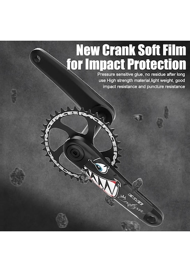 Flaş Desen-bisiklet Krank Koruyucu Yapışkan Film Anti-çarpışma Dağ Bisikleti Krank Koruyucu Film Kapak Bisiklet Parçaları Aksesuarları Beyaz