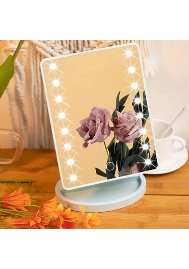 Işıklı Makyaj Aynası, Kare Pil Kullanımı Güzellik Aynası, Çok Renkli