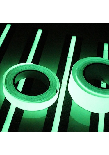 Karanlıkta Işık Veren Yansıyan 4 Metre Fosforlu Yeşil Şerit Bant (432996392)