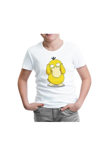 Pokemon - Psyduck Beyaz Çocuk Tshirt