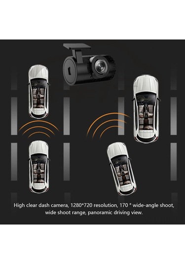 Tenfowee Siyah Android 4.4+ Büyük Ekranlı Araçlar İçin Usb Dvr, 720p Hd, 170 Geniş Açı, Gece Görüşü, Adas Sürücü Yardımı Sistemi