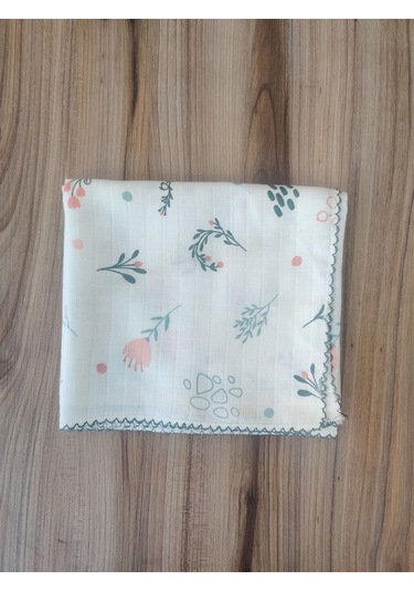 Desenli Müslin Kız Erkek Bebek Battaniyesi Oeko-texli %100 Pamuklu Puset Örtüsü Yenidoğan 90x80cm Sarı