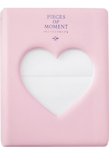 İçi Boş Kalp 64 Cepler Fotoğraf Kitabı Albümü İsim Kartı Tutucu Fujifilm Instax Mini 8 / 7s / 70/25 / 50s / 90 Pembe