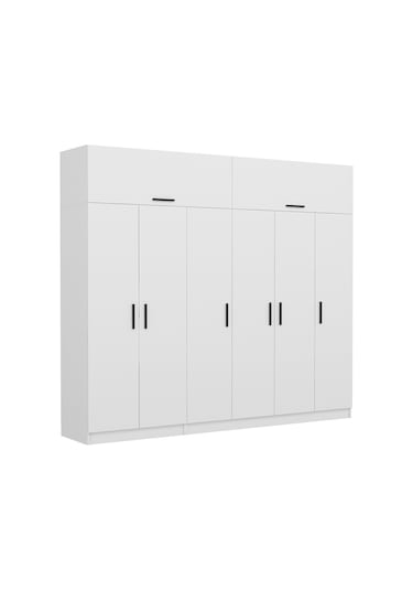 Kale 6 Kapaklı Zincir Dolap-yüklük - Beyaz 255cm