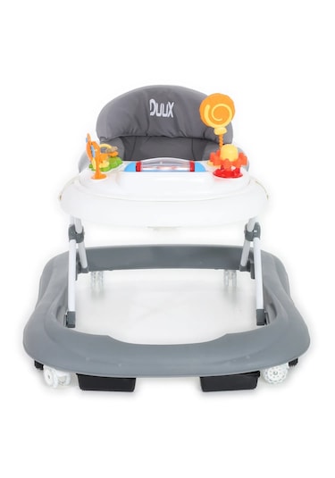 Duux Plano Oyuncaklı Müzikli 3 Kademeli Örümcek Bebek Yürüteci Beyaz Gri Beyaz