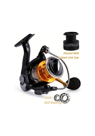 Fochsia 4000 Advanced Çift Milli Döner Makara 14+1 Paslanmaz Çelik Bilyalı Rulman Yüksek Oran Alüminyum Gövde Levrek Ve Alabalık Avı İçin