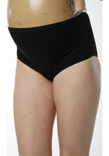 Hmd 1413 3'lü Pamuklu Yüksel Bel Hamile Lohusa Külot - Siyah Siyah