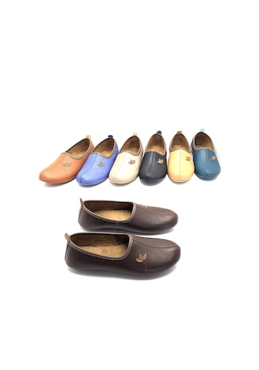 Deritarz Hakiki Deri Hac Umre Tavaf Patiği Ve Ev Ayakkabısı Kahve Kahverengi