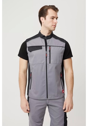 Yazlık İş Yeleği Polyester Gabardin Allium Outdoor Yelek Hafif Nefes Alabilir Fonksiyonel Cepli Gri-siyah Yazlık İş Yeleği Polyester Gabardin Allium Outdoor Yelek Hafif Nefes Alabilir Fonksiyonel Cepli Gri-siyah