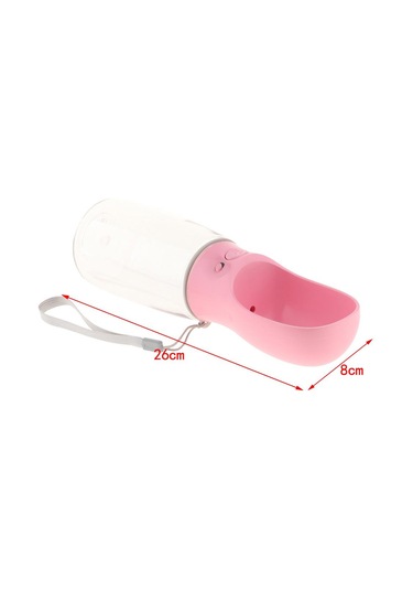 Suntek Açık Yürüyüş Için 550ml Köpek Seyahat Su İçme Şişesi Pembe