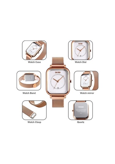 Fastbuy Skmeı 9207 Moda Yaratıcı Basit İzle Erkekler Manyetik Toka Örgü Kemer Çelik Kemer Çift Kuvars İzle Gümüş Mavi Çok Ren Çok Renkli