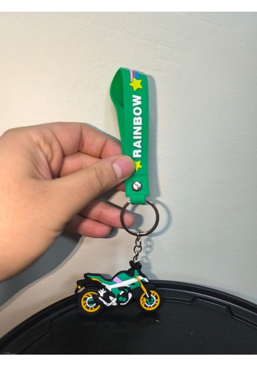Silikon Kaliteli Motosiklet Anahtarlığı Esnek, Dayanıklı Ve Şık Tasarım Yeşil