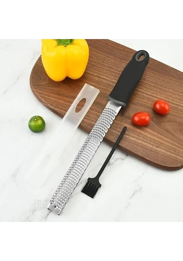 Novahub 304 Paslanmaz Çelik Peynir Rendesi Çok İşlevli Çikolata Limon Tel Kesici Plastik Kaymaz Saplı Mutfak Aletleri Kırmızı Kırmızı