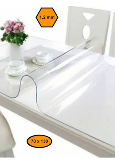1,2 Mm Pvc Masa Örtüsü, Şeffaf Masa Kaplaması, 70x130