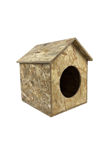 Goxawee Kedi Evi Dış Ortam Uygun Ahşap Kedi Evi Osb 39x32x30 Cm