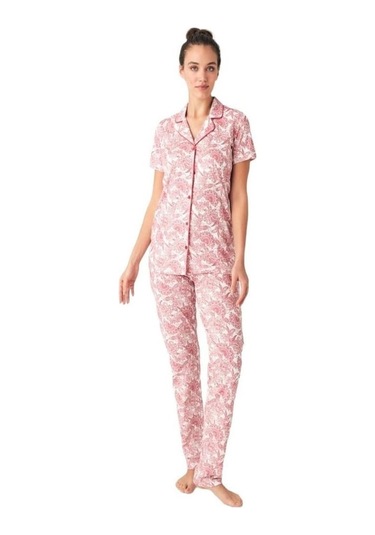 Mod Collection Boydan Düğmeli Gömlek Bayan Pijama Takım
