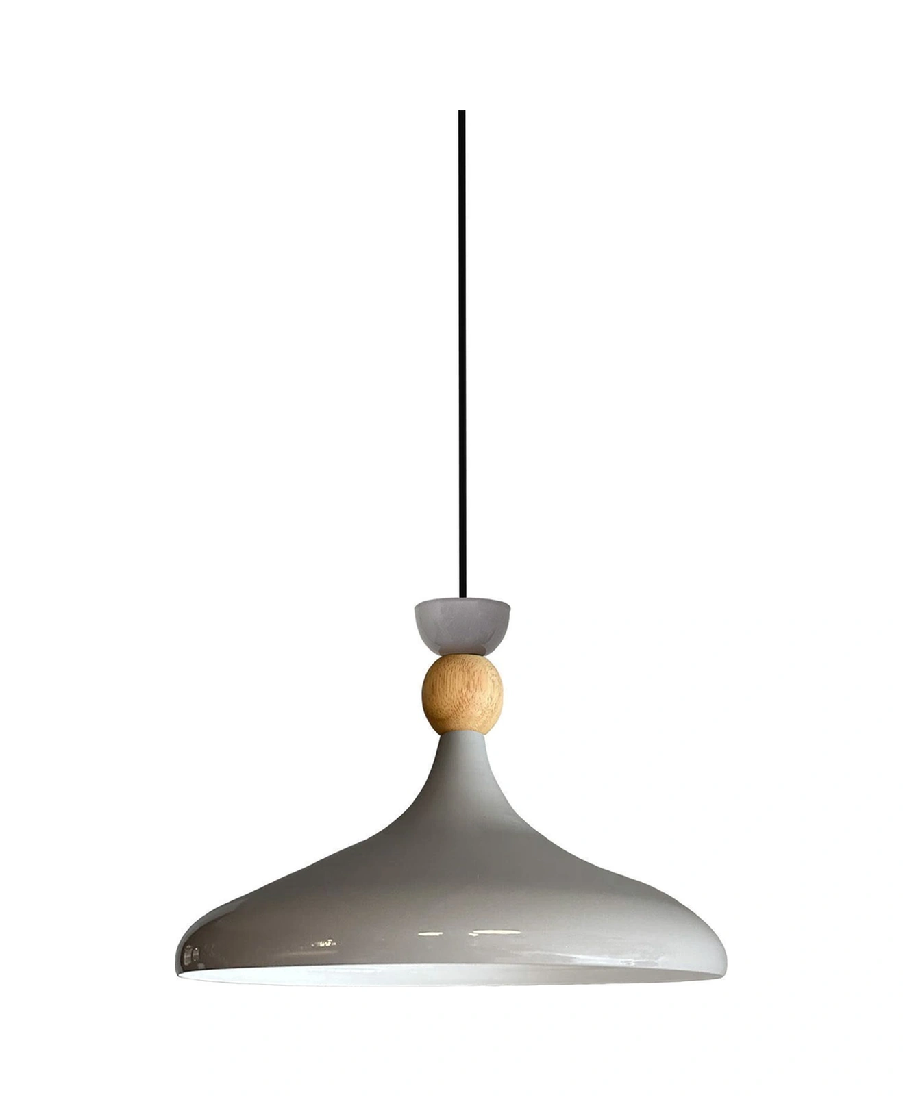 Champion Gri Ahşap Şapka Tekli Avize Sarkıt Salon Mutfak Cafe Butik Lamba Aydınlatma Avizeler Gri