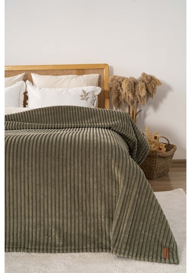 Haki Gloria Wellsoft Çift Kişilik Battaniye Haki