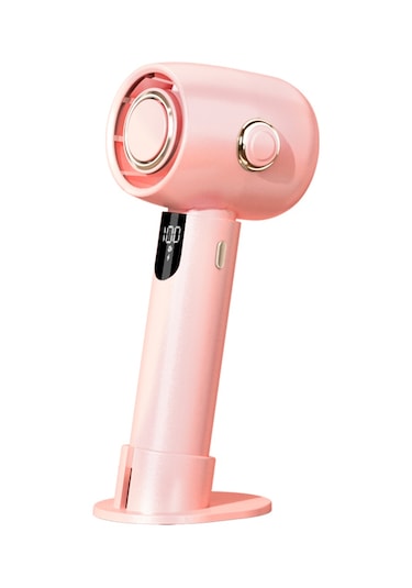 Kosona Portatif Turbo El Ventilatörü, Led Ekranlı, 5 Hız Seçeneği, Düşük Gürültü, Dahili Li-poly Pil Pembe