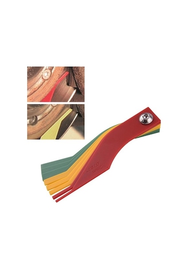 Ulzyvf 8'li Balata Ölçer Cetvel - Plastik Yeşil, Sarı, Kırmızı Kalınlık Ölçüm Aleti